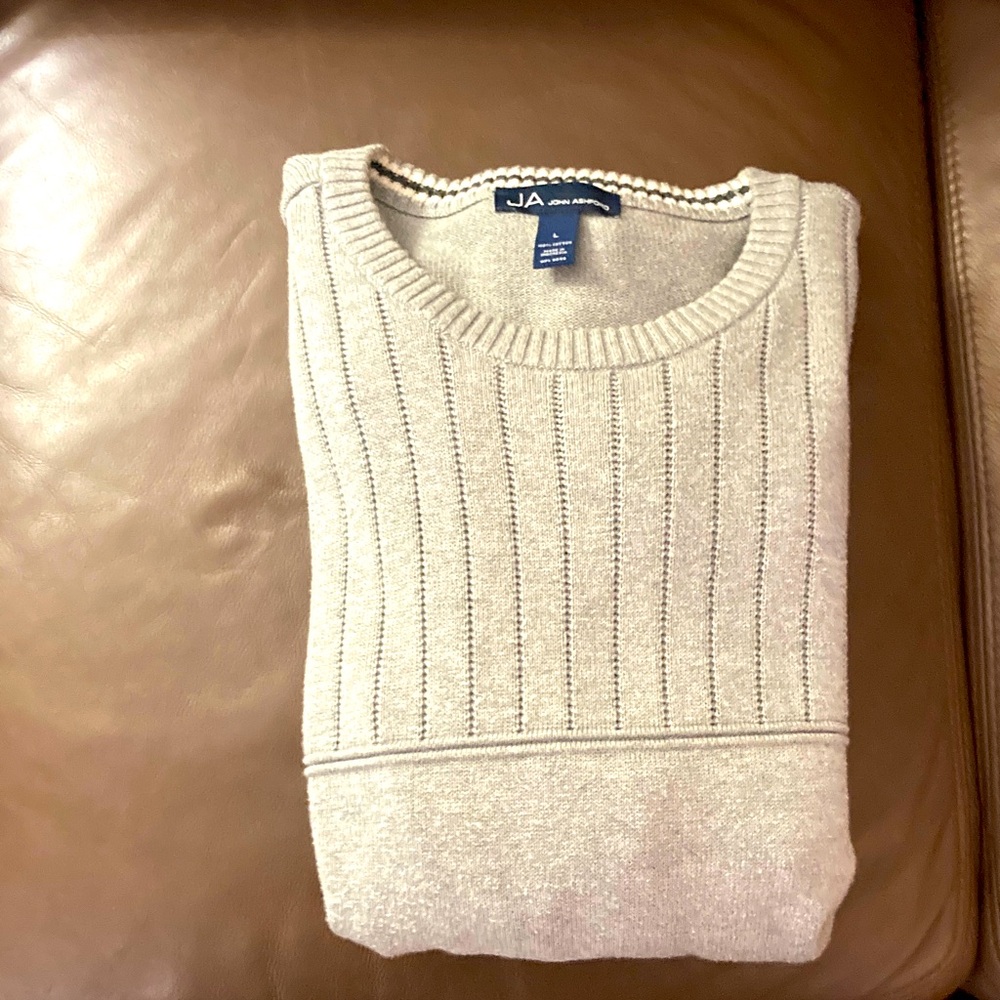 John Ashford Men's Beige Crewneck Sweater